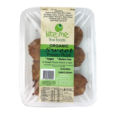 Bite Me Fine Foods Organic Sweet Potato Rostis 300g